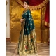 Women's Silk Blend Paithani Saree With Unstitched Blouse 5.5Mtr (Teal)