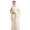 Women's Linen Cotton Printed Saree With Unstitched Blouse 5.5Mtr (Cream) Women's Linen Cotton Printed Saree With Unstitched Blouse 5.5Mtr (Cream)