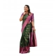 Women's Litchi silk Printed Saree With Unstitched Blouse (Green) Women's Litchi silk Printed Saree With Unstitched Blouse (Green)
