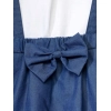 Girl's Denim Embellished Sleeveless Skirt with inner (Dark Blue) Girl's Denim Embellished Sleeveless Skirt with inner (Dark Blue)