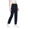 Women's Cotton Solid Elasticated Track Pants (Navy)