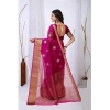 Women's Organza jacquard Embellished Saree With Unstitched Blouse 5.5Mtr (Pink) Women's Organza jacquard Embellished Saree With Unstitched Blouse 5.5Mtr (Pink)