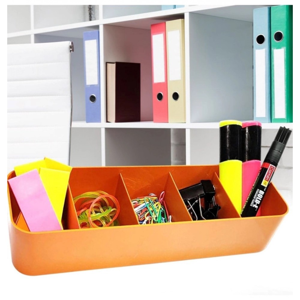 Pack Of 2_Socks Organizer Tray – 4-Piece Set | Quick 5-Section Storage Trays for Drawer Organizing | Sorting Tray for Socks, Accessories And Closet Storage (Color: Assorted )