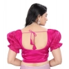 Women's Jimmy Solid Designer Neck Elastic Sleeve Readymade Blouse (Pink 38 , Alterable up to 42)-PID65832