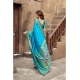 Women's Silk Blend Woven Saree With Unstitched Blouse 5.5 Mtr (Aqua_Blue)