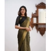 Women's Soft Lichi Silk Printed Saree With Unstitched Blouse 5.5Mtr (Green) Women's Soft Lichi Silk Printed Saree With Unstitched Blouse 5.5Mtr (Green)