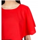 Women's Casual Crepe Sleeveless Cape Dress (Red)