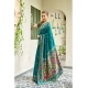 Women's Silk Blend Woven Saree With Unstitched Blouse 5.5 Mtr (Teal)