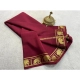 Women's Crepe Chit Pallu Solid Saree With Unstitched Blouse 5.5Mtr (Maroon)