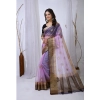 Women's Organza jacquard Embellished Saree With Unstitched Blouse 5.5Mtr (Purple) Women's Organza jacquard Embellished Saree With Unstitched Blouse 5.5Mtr (Purple)