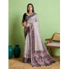 Women's Silk Blend Printed Saree With Unstitched Blouse 5.5Mtr (Grey) Women's Silk Blend Printed Saree With Unstitched Blouse 5.5Mtr (Grey)