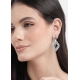 Women's Brass Silver Plated Drop Earrings (Blue)