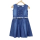 Girl's Denim Embellished Sleeveless Dress with Belt (Blue) Girl's Denim Embellished Sleeveless Dress with Belt (Blue)