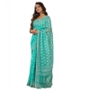 Women's Faux Linen Leaf Print Ready to wear Saree With Unstitched Blouse 5.5Mtr (SeaGreen) Women's Faux Linen Leaf Print Ready to wear Saree With Unstitched Blouse 5.5Mtr (SeaGreen)