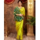 Women's Silk Blend Zari Weaving Saree With Unstitched Blouse 5.5Mtr (Lime-Green)