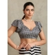 Women's Satin Crepe Printed Saree With Unstitched Blouse 5.5Mtr (Black)