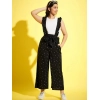 Girl's Cotton Printed Sleeveless Dungaree (Black-White) Girl's Cotton Printed Sleeveless Dungaree (Black-White)