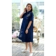 Women's Casual Denim Half Sleeves Dress (Blue)