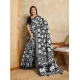 Women's Silk Blend Printed Saree With Unstitched Blouse 5.5Mtr (Black)