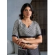 Women's Satin Crepe Printed Saree With Unstitched Blouse 5.5Mtr (Black)