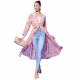 Women's Polyester Floral Long Sleeves Shrug (Peach)