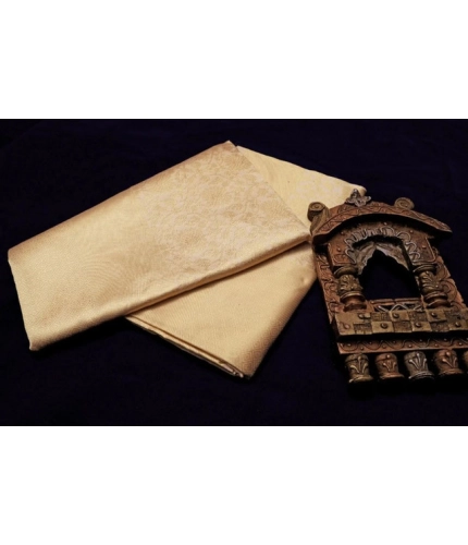Women's Litchi silk Printed Saree With Unstitched Blouse (Gold) Women's Litchi silk Printed Saree With Unstitched Blouse (Gold)