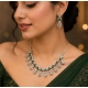 Women's Brass Silver Plated Necklace set (Green) Women's Brass Silver Plated Necklace set (Green)