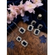 Women's Brass Silver Plated Pendant Set (Blue)
