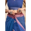 Women's Faux Linen Printed Ready to wear Saree With Unstitched Blouse 5.5Mtr (Blue) Women's Faux Linen Printed Ready to wear Saree With Unstitched Blouse 5.5Mtr (Blue)