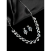 Women's Brass Silver Plated Necklace set (Blue)