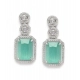 Women's Brass Silver Plated Drop Earrings (Turquoise)