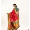 Women's Faux_Banarasi Woven Motifs Saree With Unstitched Blouse 5.5Mtr (Orange) Women's Faux_Banarasi Woven Motifs Saree With Unstitched Blouse 5.5Mtr (Orange)