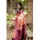 Women's Litchi silk Printed Saree With Unstitched Blouse (Beige)