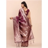 Women's Banarasi Silk Printed Saree With Unstitched Blouse 5.5Mtr (Purple) Women's Banarasi Silk Printed Saree With Unstitched Blouse 5.5Mtr (Purple)