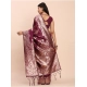 Women's Banarasi Silk Printed Saree With Unstitched Blouse 5.5Mtr (Purple) Women's Banarasi Silk Printed Saree With Unstitched Blouse 5.5Mtr (Purple)