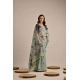 Women's Blended_Cotton Floral Motifs And Woven Buttas Saree With Unstitched Blouse 5.5Mtr (Teal)