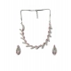 Women's Brass Silver Plated Necklace set (Pink) Women's Brass Silver Plated Necklace set (Pink)