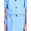 Girl's Denim Solid Cold Shoulder Top and Skirt Set (Light Blue)