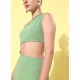 Women's Polyester Lycra Solid Sleeveless Dress (Green) Women's Polyester Lycra Solid Sleeveless Dress (Green)