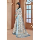 Women's Printed Cotton Linen Saree withPrinted  Saree With Unstitched Blouse (Beige , 5-6Mtrs)