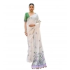 Women's Blended_Cotton Floral Weaving Pattern Saree With Unstitched Blouse 5.5Mtr (Purple)