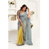 Women's Faux Linen Geometric Ready to wear Saree With Unstitched Blouse 5.5Mtr (Grey) Women's Faux Linen Geometric Ready to wear Saree With Unstitched Blouse 5.5Mtr (Grey)