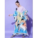 Women's Satin Colour Blocking Kaftan Dress (Multicolor)