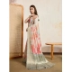Women's Viscose Printed Saree With Unstitched Blouse 5.5Mtr (Cream)