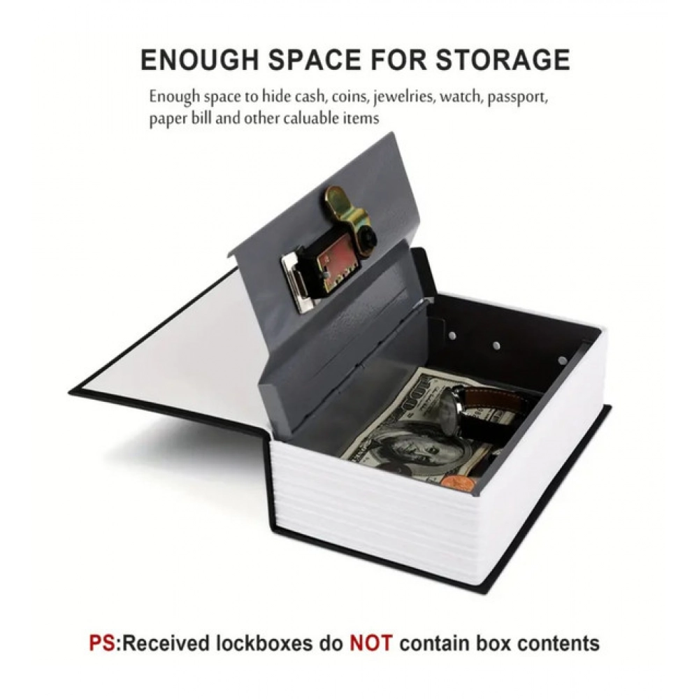 Secret Book Safe with Number Locker (Black)