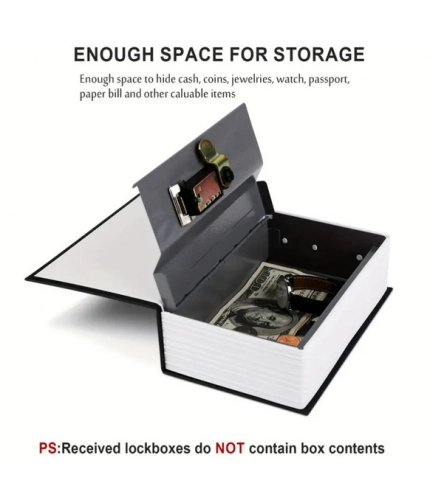Secret Book Safe with Number Locker (Black)