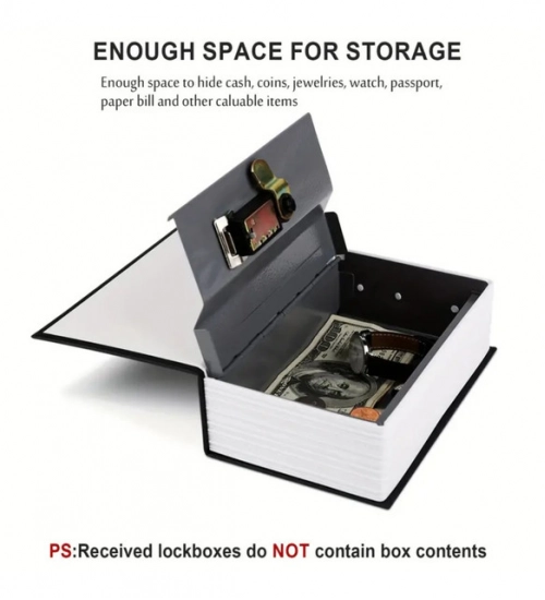 Secret Book Safe with Number Locker (Black)