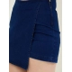 Women's Denim Lycra Solid Zip Closure Skorts (Navy)