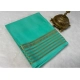Women's Crepe Chit Pallu Solid Saree With Unstitched Blouse 5.5Mtr (Ramagreen)