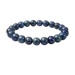Natural Crystal 8mm Azurite Bracelet  (Dark Green)